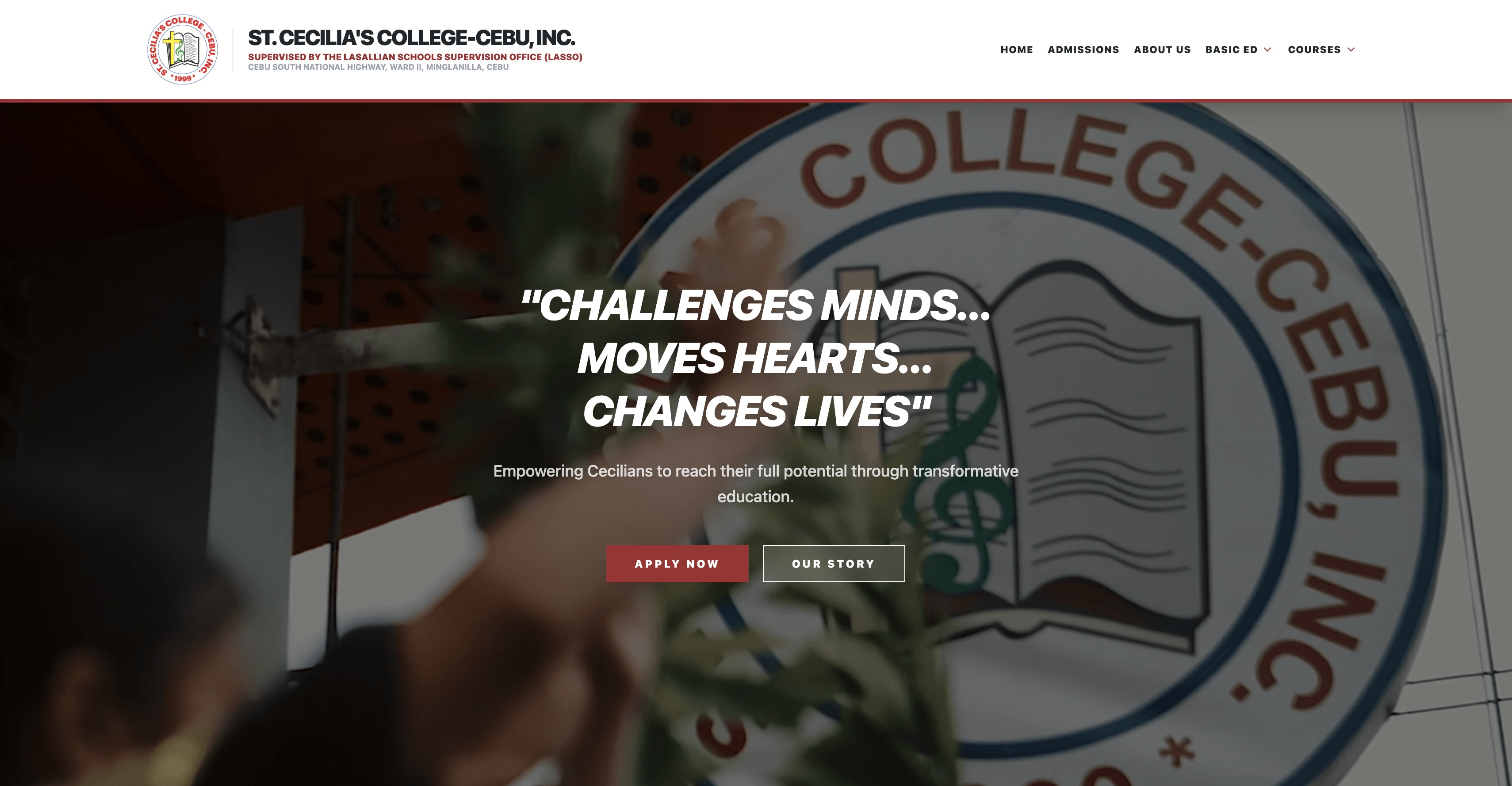 St. Cecilia's College Website
